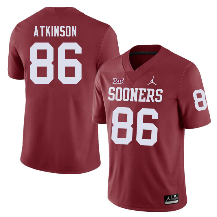 Men #86 Colt Atkinson Oklahoma Sooners College Football Jerseys Sale-Crimson